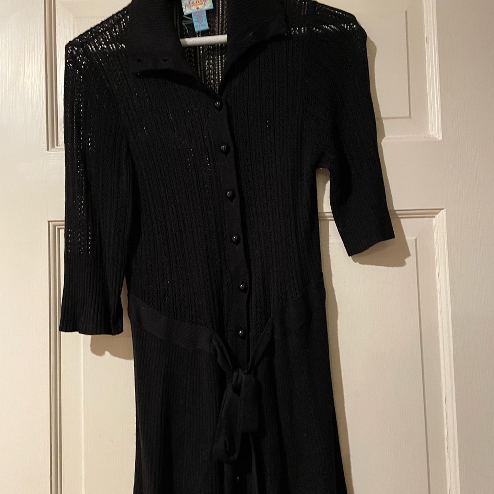 black sweater with belt